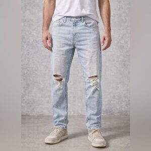 RSQ Slim Taper Distressed Light Wash Jeans Mens 36x30 Stretch Denim